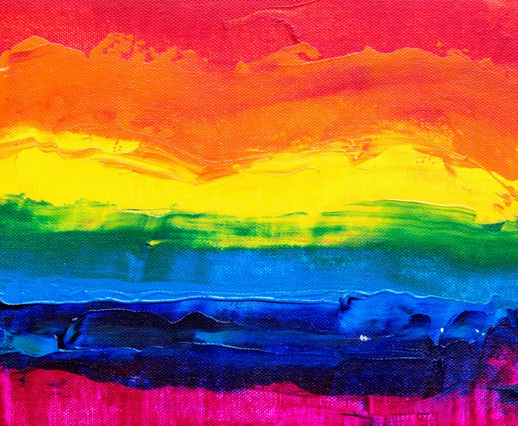 pexels-photo-1704120-1704120 Colorful abstract acrylic painting with rainbow theme on canvas.